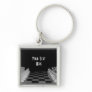 Black & White Glass Chess Board Game Keychain