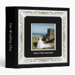 Black, White & Gold Photo Frame Wedding Album Vinyl Binders
