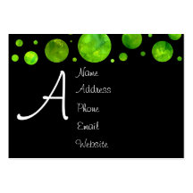 Black & White Green Polka Dot Business Card