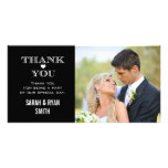 Black & White Heart Wedding Photo Thank You Cards Picture Card