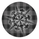 Black White Holiday Christmas Card Envelope Seals Round Sticker