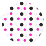 Black/White & Hot Pink Polka Dots Stickers