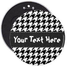 Black & White Houndstooth Buttons