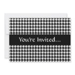 Black/White Houndstooth Stylish Fashion Designer Personalized Invites