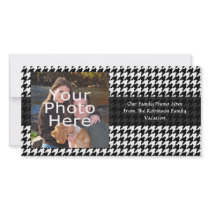 Black/White Houndstooth Stylish Fashion Designer Photo Card Template