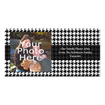 Black/White Houndstooth Stylish Fashion Designer Photo Card Template