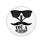 Black White I Moustache You a Question Wall Clock