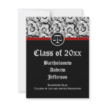 Black/White Justice Scales Law School Graduation