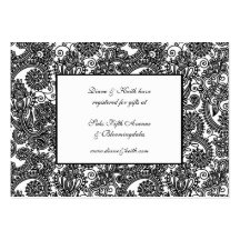 Black & White Lace RSVP & Gift Registry pack set Business Card Templates
