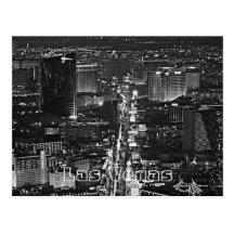 Black & White Las Vegas Strip Postcard