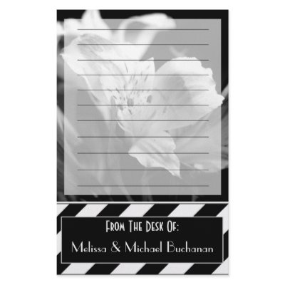 Black & White Lined Iris Personalized Stationery by SialiciousStationary