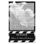 Black & White Lined Iris Personalized Stationery