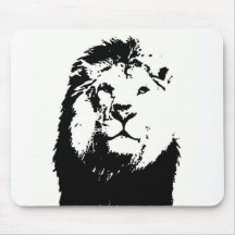 Black & White Lion Mousepad