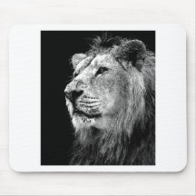 Black & White Lion Mousepads