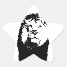 Black & White Lion Sticker