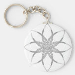 Black & White Lotus Keychain