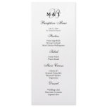Black & White Matte Monogram Wedding Menu invitations