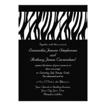 Black/White Modernist Stripe Wedding Invitations