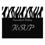 Black/White Modernist Stripe Wedding RSVP Cards Custom Invite
