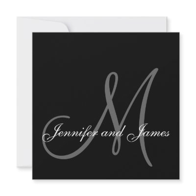 Black White Monogram 2013 Wedding Invitations by monogramgallery