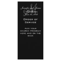 Black White Monogram Wedding Programs Customized Rack Card