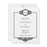 Black white monogram wedding save the date custom invitations