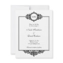 Black white monogram wedding save the date invitations