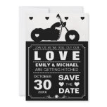 Black & White Motorcycle  Silhouette Save the Date invitations