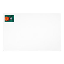 Black White Mouse and Orange tea rose Customized Stationery