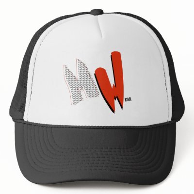 Black & White MulWear MW logo Cap Trucker Hats by MekMek