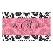 Black White n Hot Pink Fleur de Lis Damask Sticker
