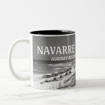 Black & White Navarre Beach Coffee Cup Mugs