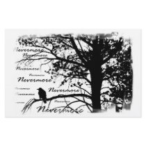 Black & White Nevermore Raven Silhouette