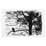Black & White Nevermore Raven Silhouette stationery