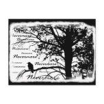 Black & White Nevermore Raven Silhouette Tree