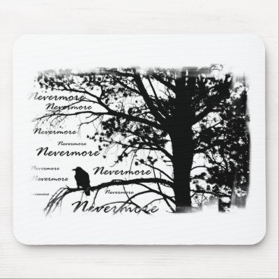 Black & White Nevermore Silhouette Raven by VoXeeD