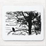 Black & White Nevermore Silhouette Raven mousepads
