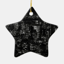 Black & White New York City Christmas Ornament