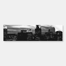 Black & White New York City Midtown Bumper Stickers