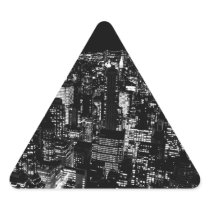 Black & White New York City Night Triangle Sticker