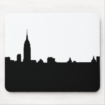 Black & White New York Silhouette Mouse Pads