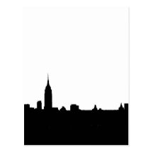Black & White New York Silhouette Post Cards
