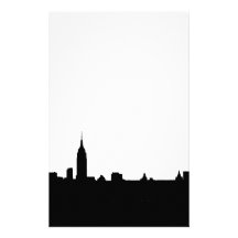 Black & White New York Silhouette Custom Stationery