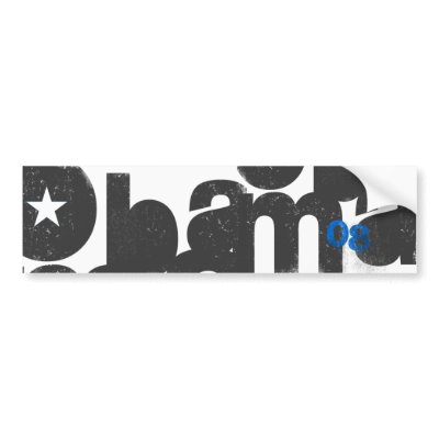 Black & White Obama sticker Bumper Sticker by bigfigdesign