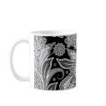 Black & White Ornate Paisley Coffee Mugs