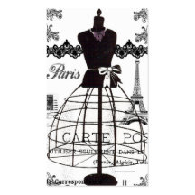 Black White Paris Fashion Mannequin Business Cards