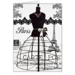 Black White Paris Fashion Mannequin Greeting Cards