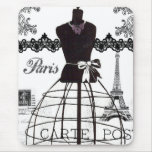 Black White Paris Fashion Mannequin Mousepads