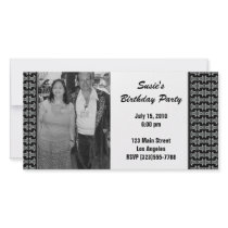Black White Pattern Party Invite Picture Card