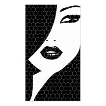 BLACK & WHITE PATTERNED GIRL Business Card